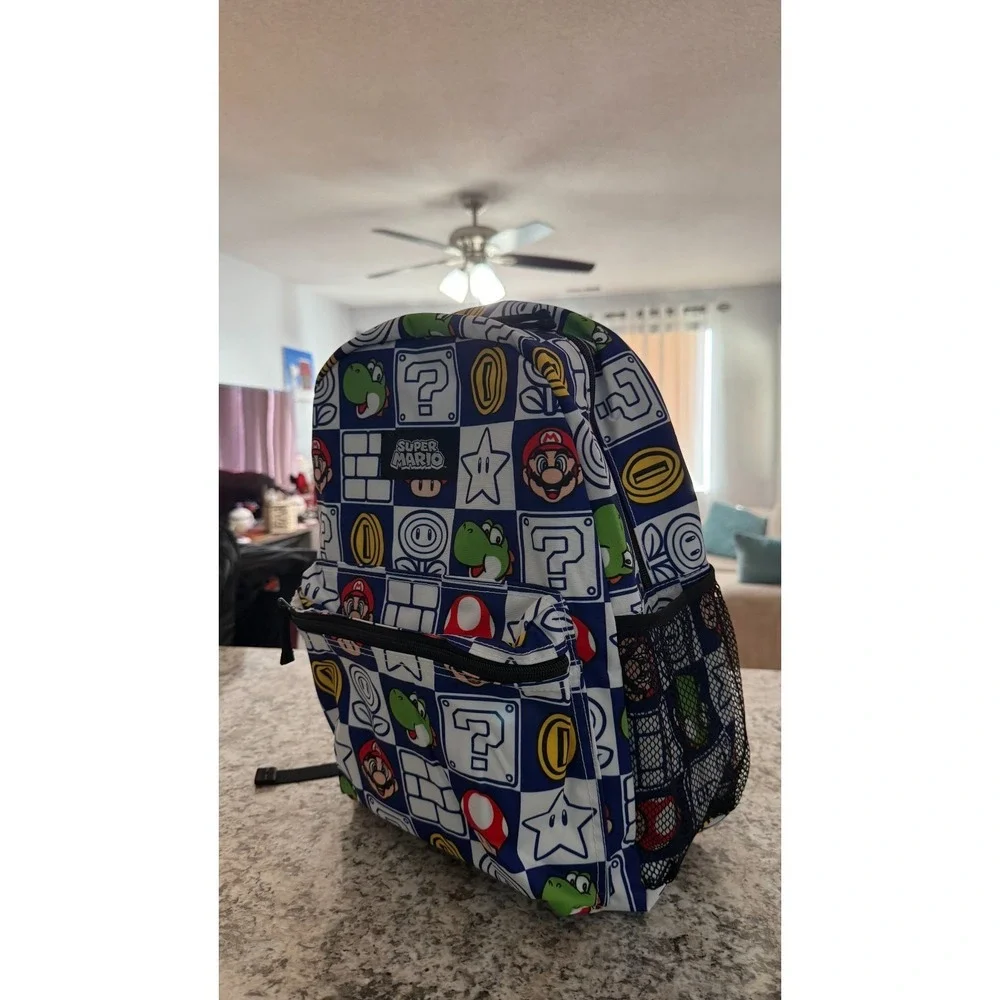 Nintendo Super Mario Bros Backpack Kids Boys School Bag Bookbag 16 Inch New NWT